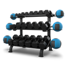 True FS-24 3-Tier Flat Tray Dumbbell Rack