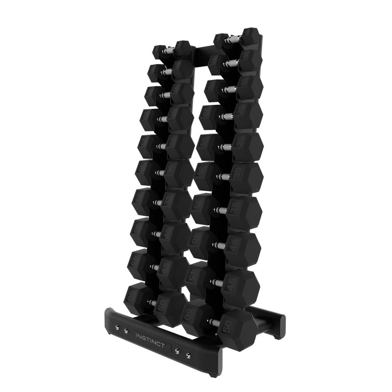 Nautilus Instinct Vertical Dumbbell Rack Bundle (5-50LB Set of Dumbbells)